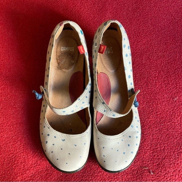 CAMPER TWS Sz 40 Beginners Heels Leather Mary Jane Style Rounded Toe Pumps Shoes - Picture 4 of 13